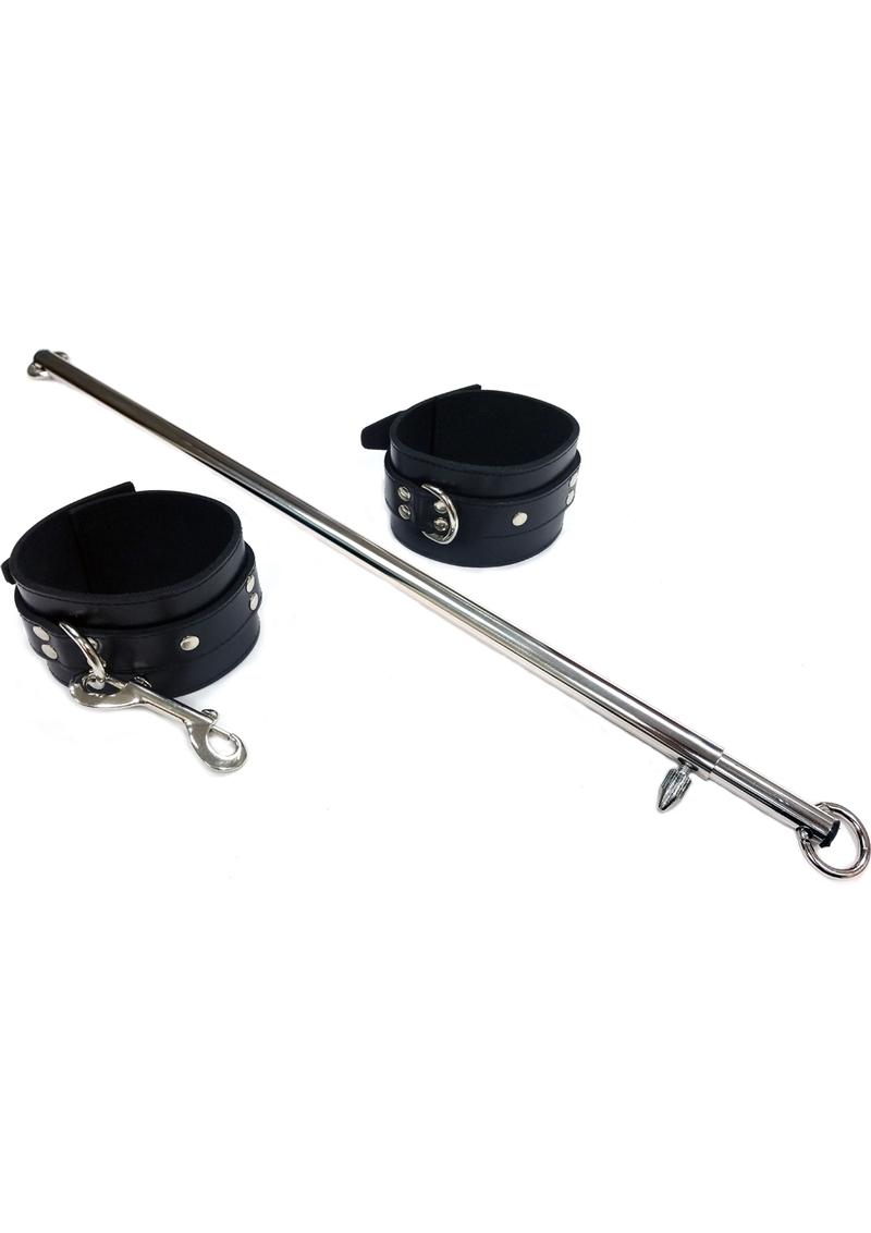 Rouge Adjustable Leg Spreader Bar with Leather Cuffs