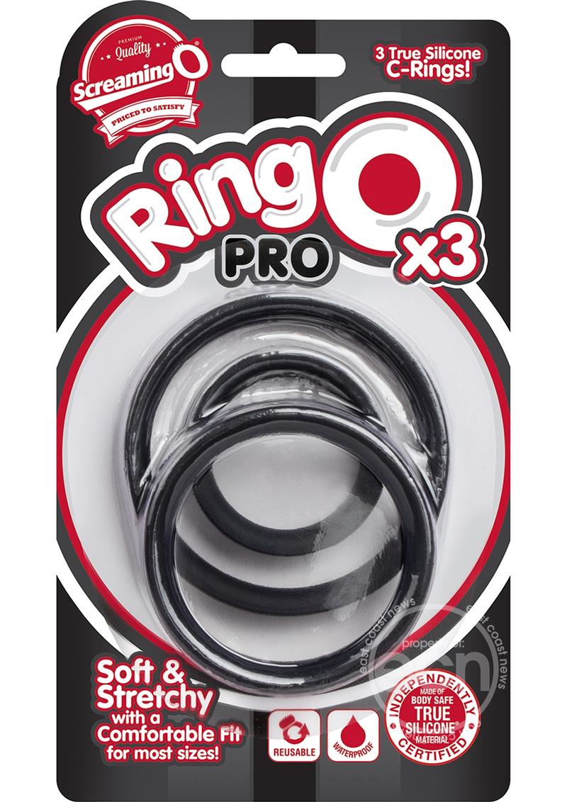 RingO Pro Silicone Penis Ring 3-Piece Set