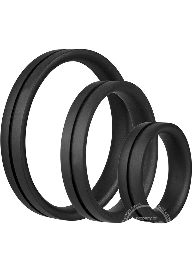 RingO Pro Silicone Penis Ring 3-Piece Set