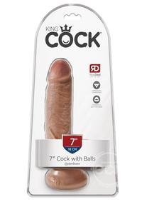 King Cock Dildo with Balls 7in