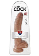 King Cock Dildo with Balls 9in