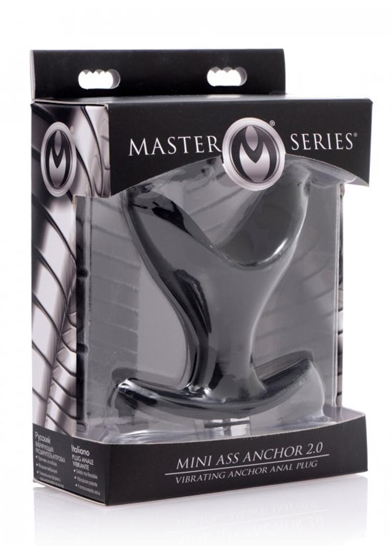 Master Series Mini Ass Anchor 2.0 Vibrating Silicone Anal Plug - Black