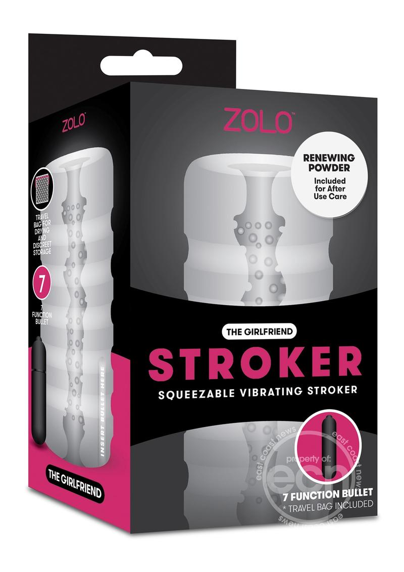 Zolo Girlfriend Squeezable Vibrating Stroker - Pink/Clear