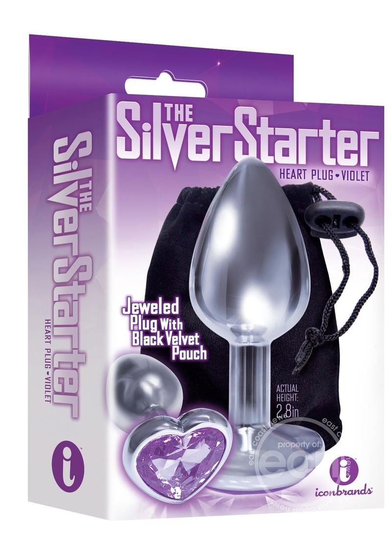 The 9's - The Silver Starter Bejewled Heart Stainless Steel Plug