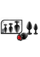 Luxe Bling 3pc Set Silicone Anal Training Plugs