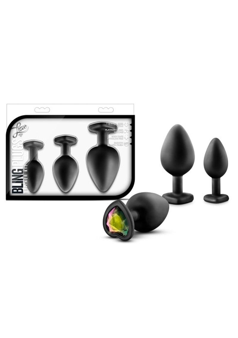 Luxe Bling 3pc Set Silicone Anal Training Plugs