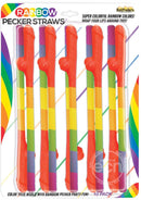 Rainbow Pecker Straws 10pk