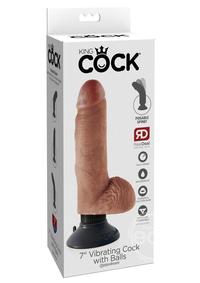 King Cock Vibrating Dildo with Balls 7in