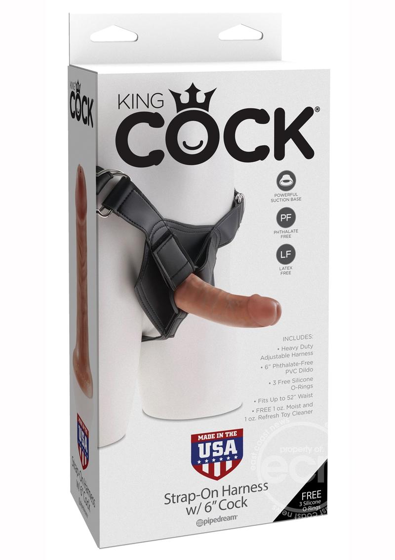 King Cock Strap on Harness with Dildo 6in