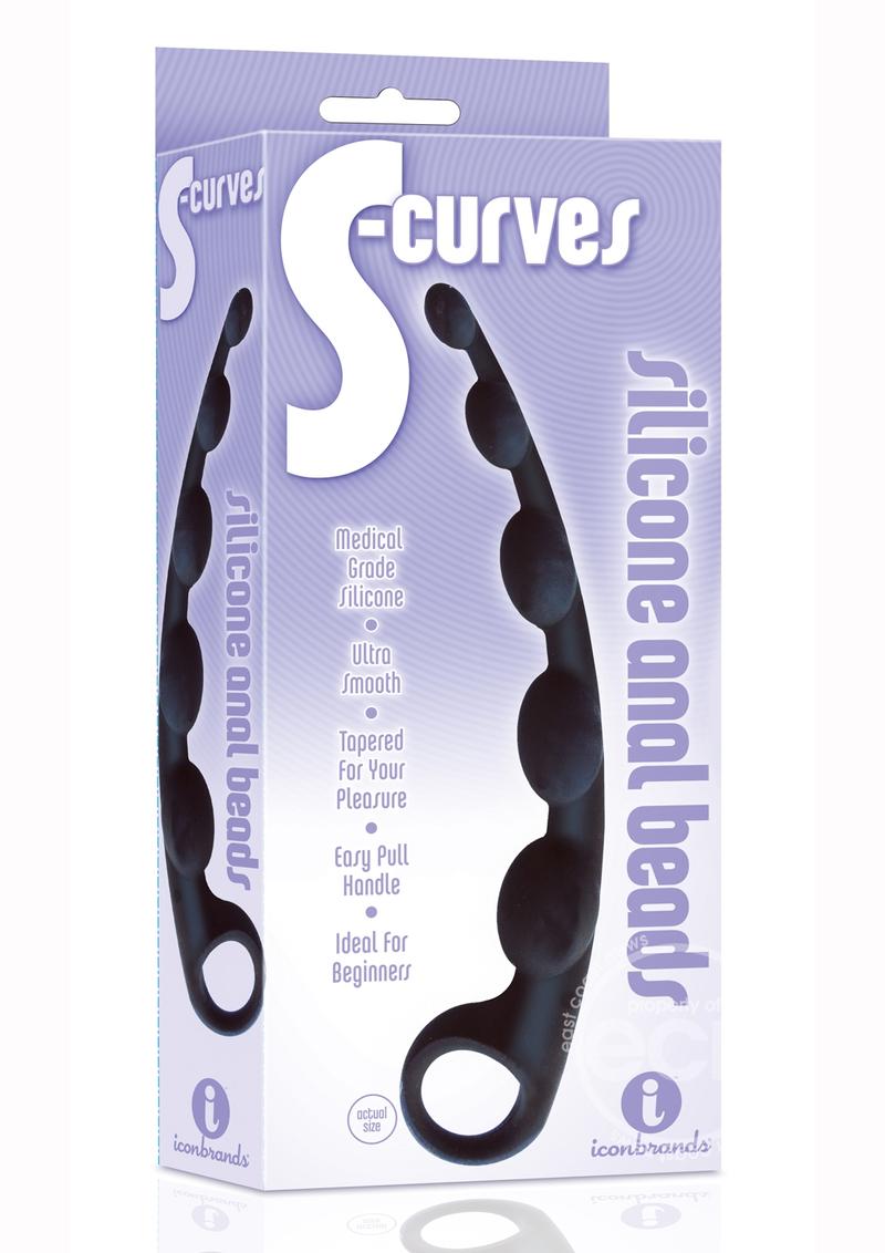 S-Curves Silicone Anal Beads - Black