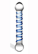 Glass Spiral Glass Textured Dildo 6.5in
