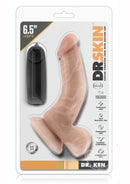 Dr. Skin Dr. Ken Vibrating Dildo with Wired Controller 6.5in - Vanilla
