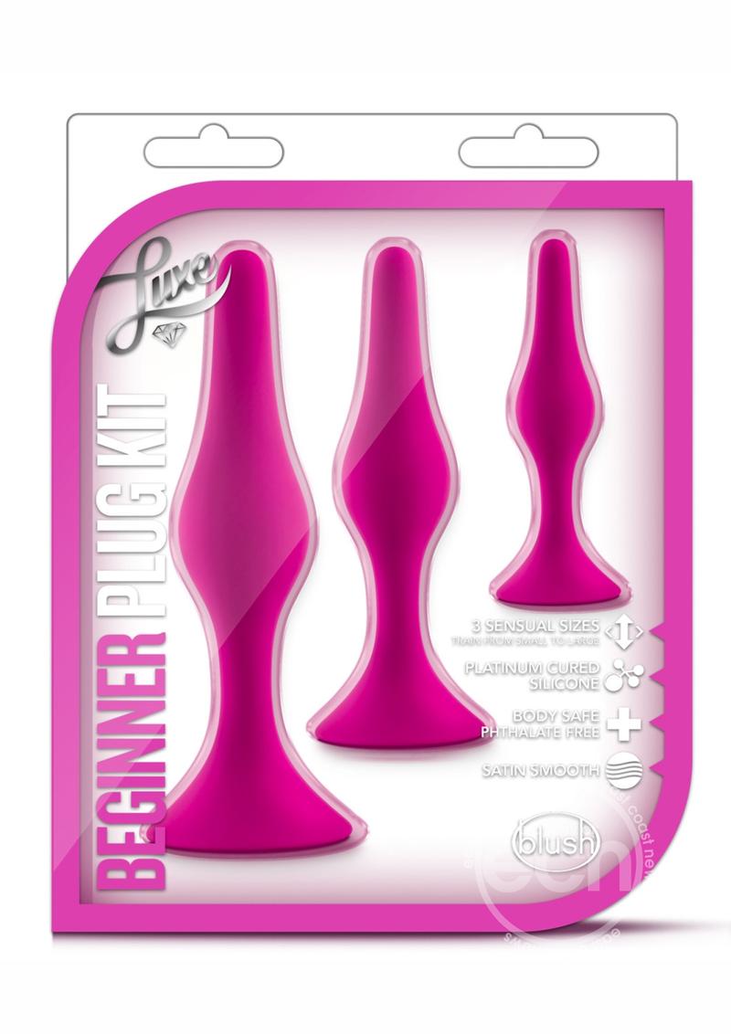 Luxe Beginner Plug Kit 3-Piece Silicone Anal Plug Set Luxe Beginner Plug Kit 3-Piece Silicone Anal Plug Set