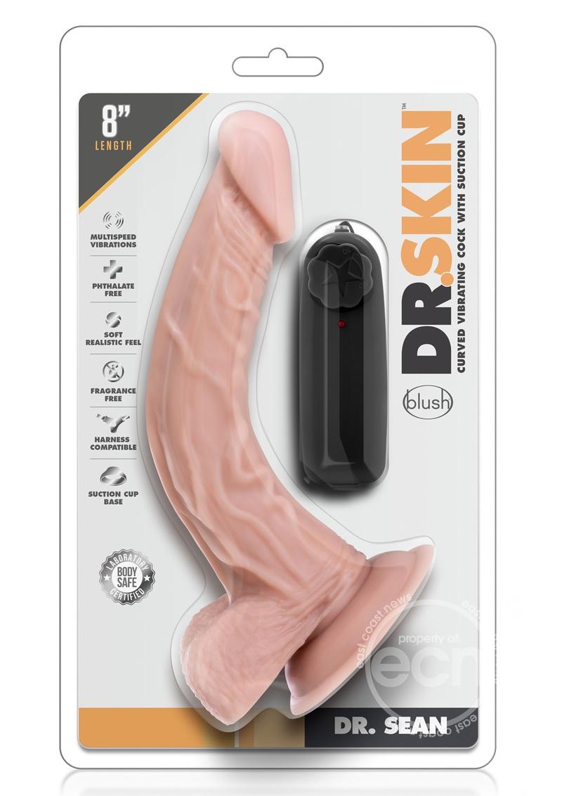 Dr. Skin Dr. Sean Vibrating Dildo with Wired Controller 8in - Vanilla