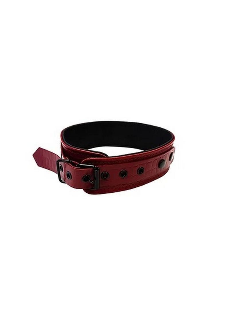 Rouge Anaconda Leather Adjustable Collar