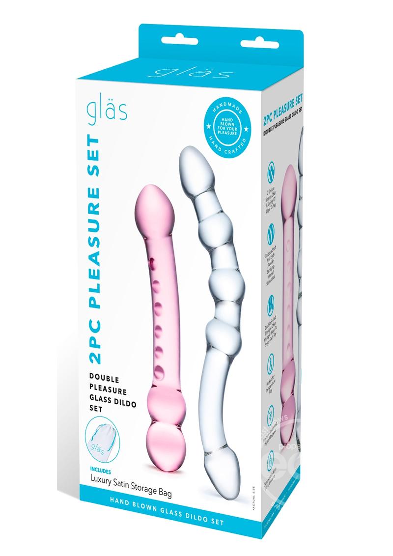 Gläs Double Pleasure 2pc Glass Dildo Set