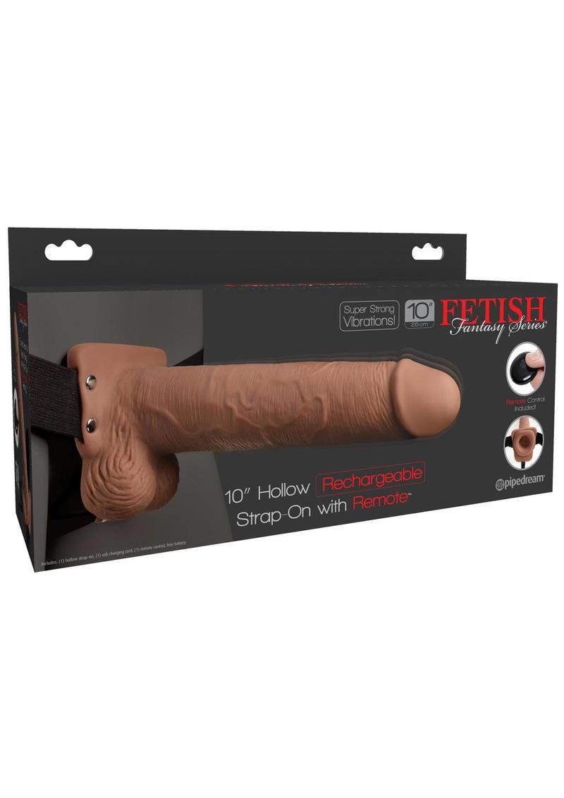 Fetish Fantasy Series Rechargeable Hollow Strap-on Dildo and Harness with Wireless Remote Control 10in