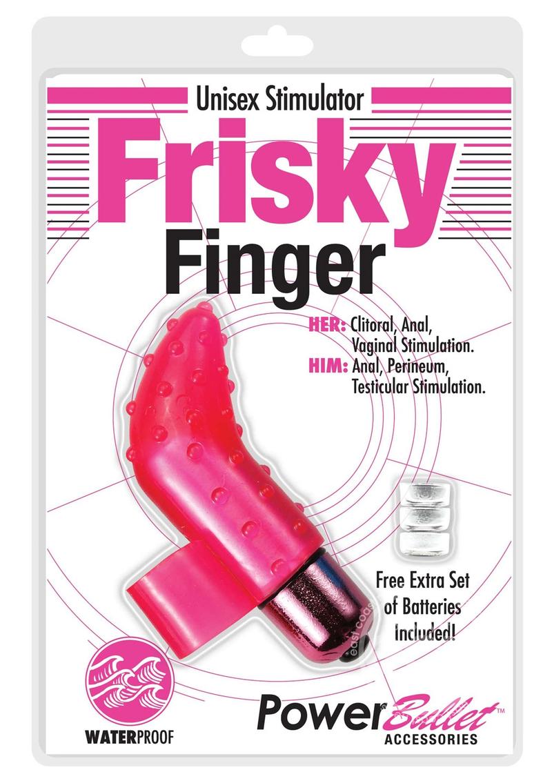 Frisky Finger TPE 3-Speed Bullet Vibrator with Finger Sleeve - Pink