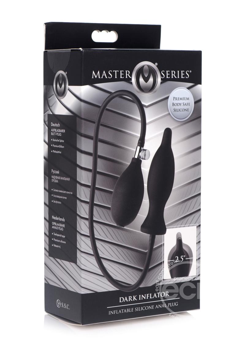 Master Series Dark Inflator Silicone Inflatable Anal Plug