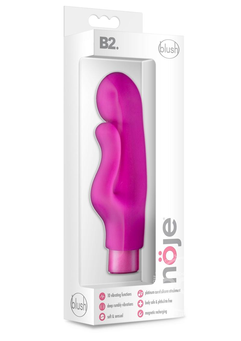 Noje B2 Rechargeable Silicone Vibrating Dual Stimulator - Lily Pink