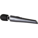 Mighty Metallic Wand Rechargeable Silicone Body Massager - Black