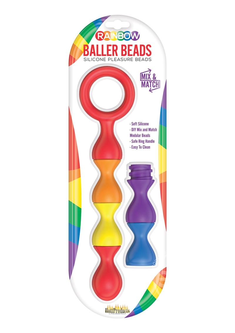 Rainbow Baller Beads - Silicone Pleasure Anal Beads