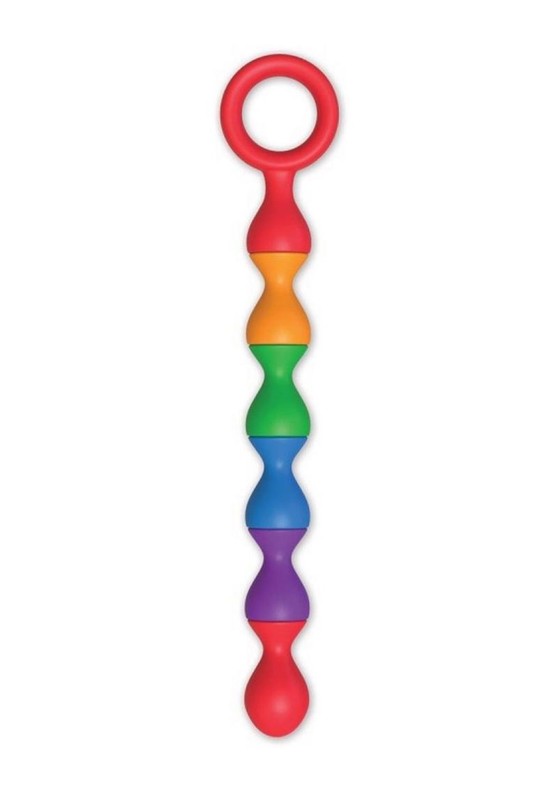 Rainbow Baller Beads - Silicone Pleasure Anal Beads