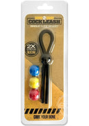 Boneyard Single Slide Cock Leash 2X Stretch Silicone - Black and Multicolor