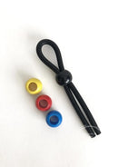 Boneyard Single Slide Cock Leash 2X Stretch Silicone - Black and Multicolor