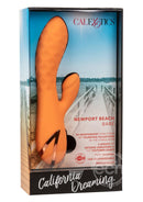 California Dreaming Newport Beach Babe Textured Thumping Dual Stimulator - Tangerine
