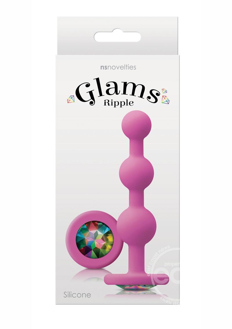 Glams Ripple Silicone Plug Rainbow Gem 4.49in