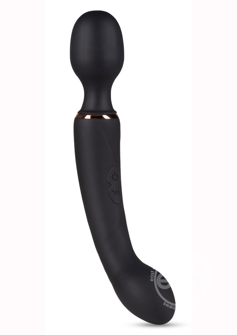Lush Gia Rechargeable Silicone Two-Ended Wand Vibrator - Black