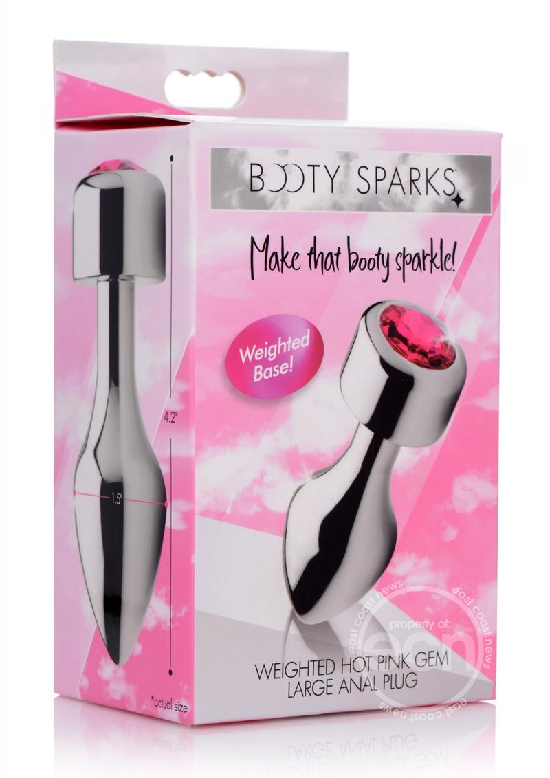 Booty Sparks Pink Gem Weighted Aluminum Anal Plugs