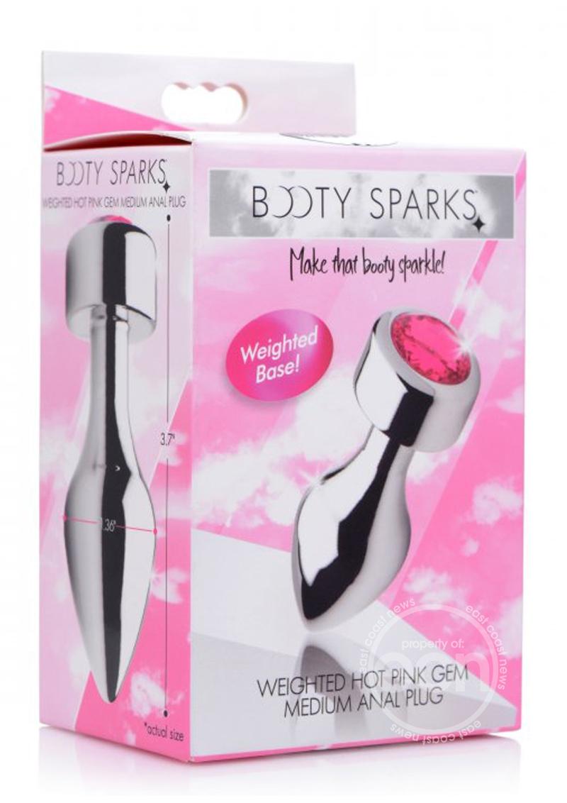 Booty Sparks Pink Gem Weighted Aluminum Anal Plugs