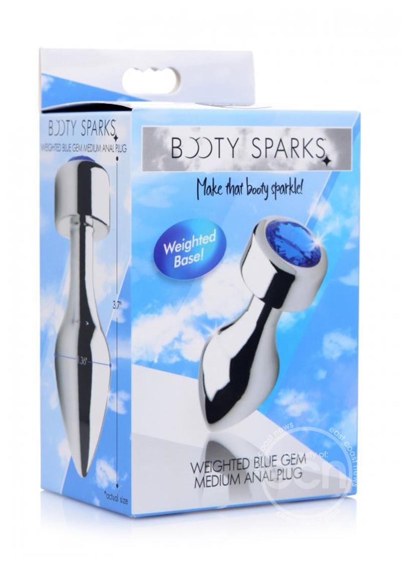 Booty Sparks Blue Gem Weighted Aluminum Anal Plugs