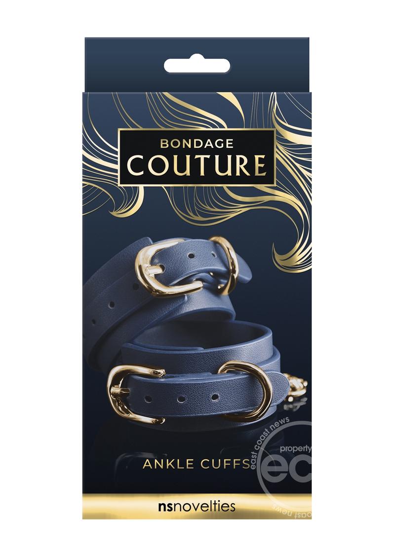 Bondage Couture Ankle Cuffs - Blue/Gold