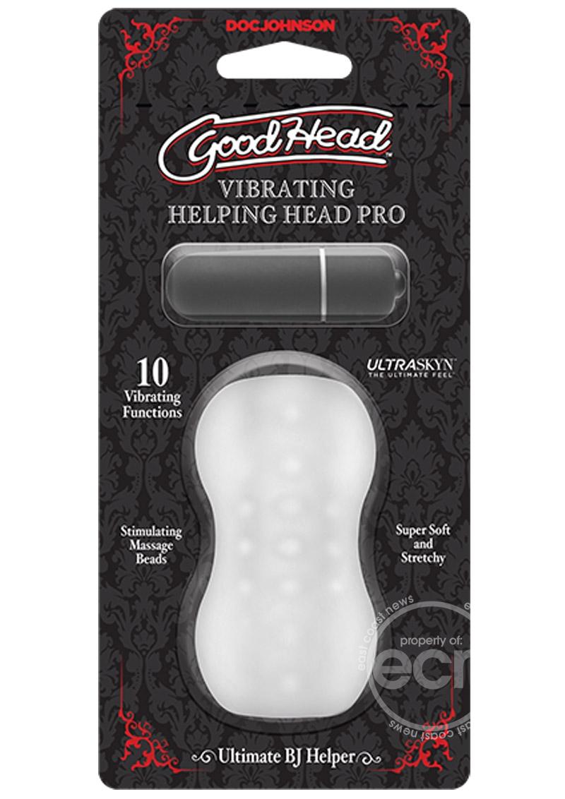 GoodHead Helping Head Pro Vibrating Stroker With Bullet - Frost