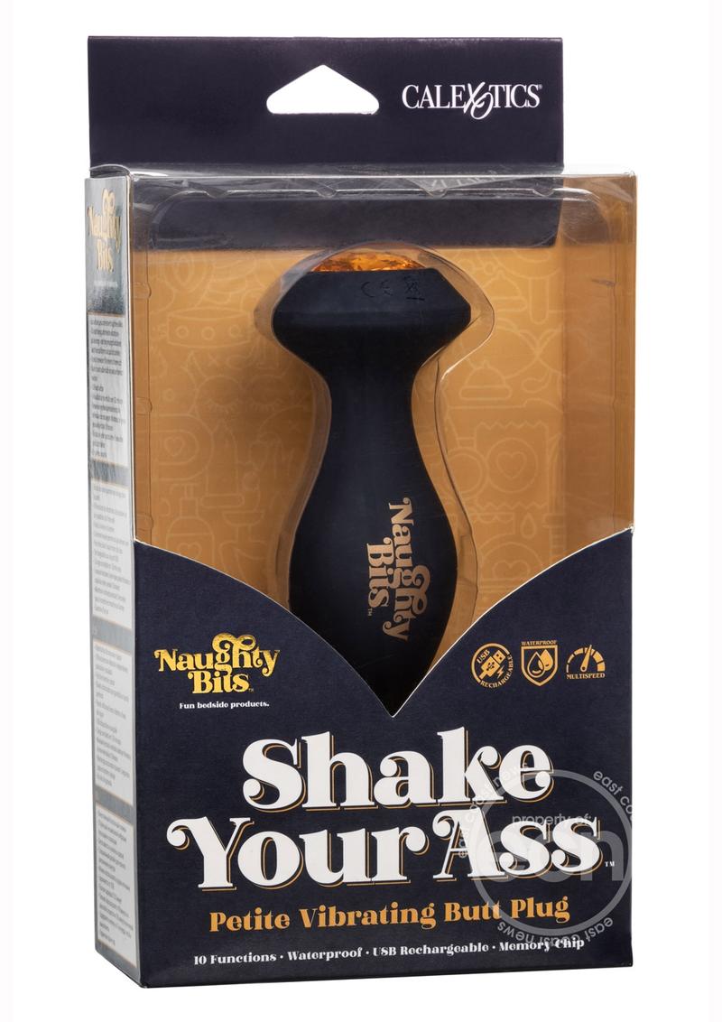 Naughty Bits - Shake Your Ass Petite Vibrating SIlicone Rechargeable Butt Plug