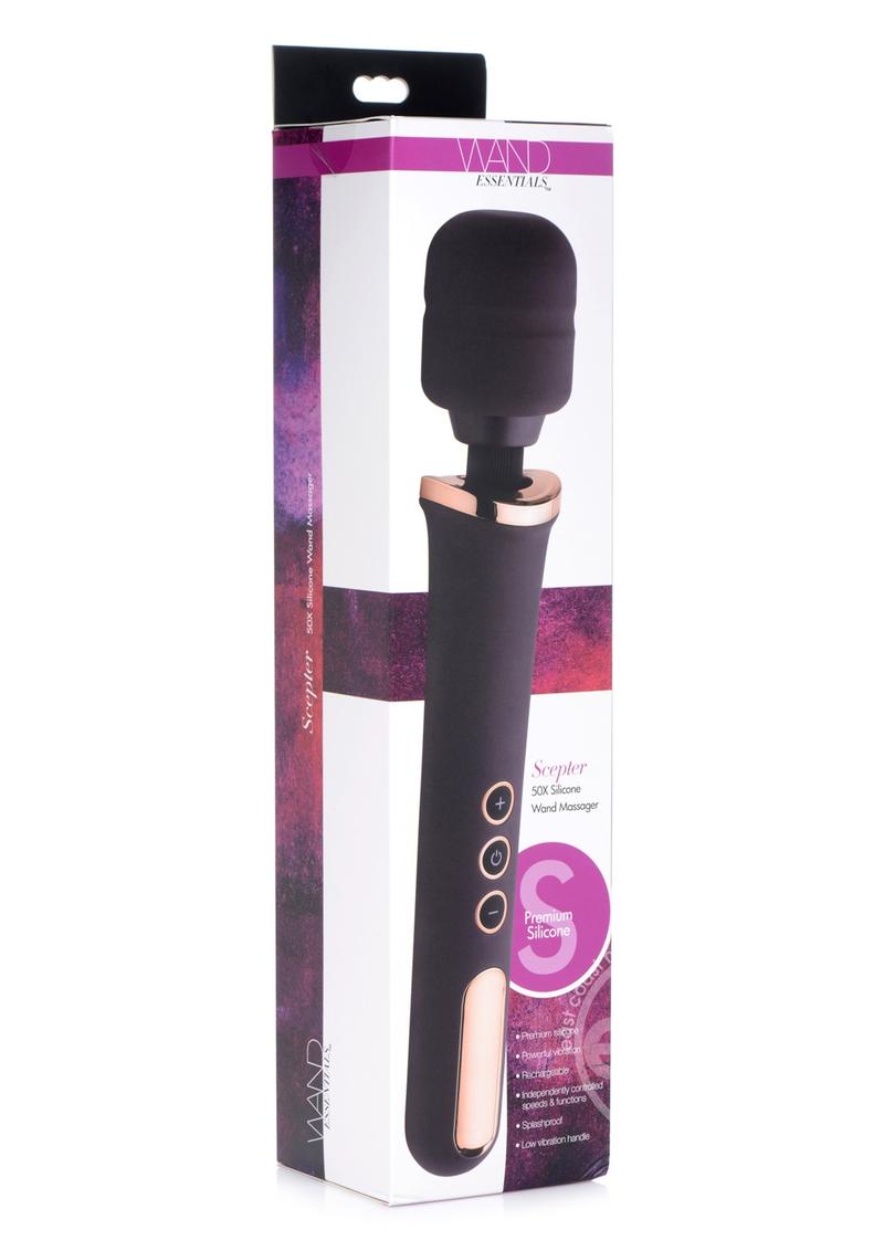 Wand Essentials Scepter 50X Rechargeable Silicone Wand Vibrator - Plum