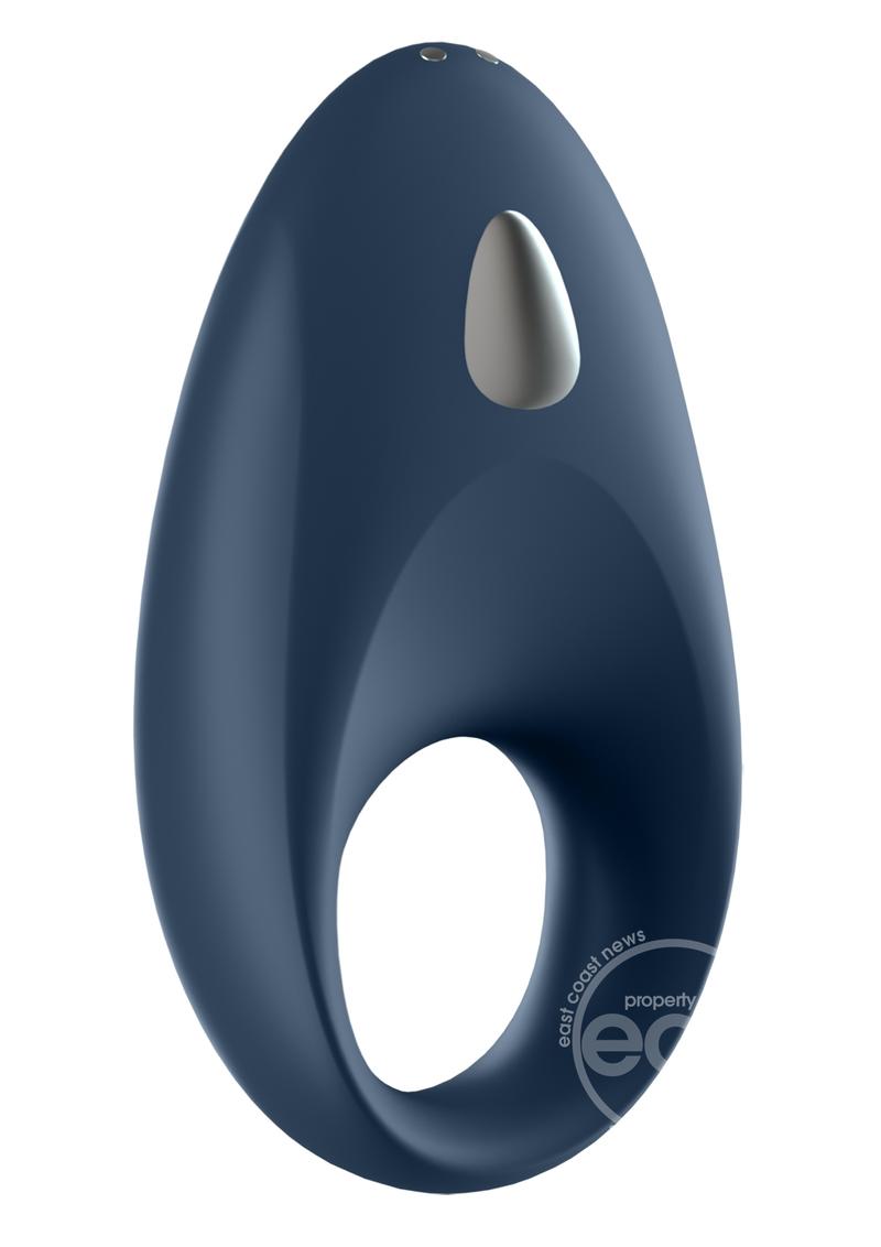 Satisfyer Mighty One Rechargeable Silicone Penis Ring - Blue