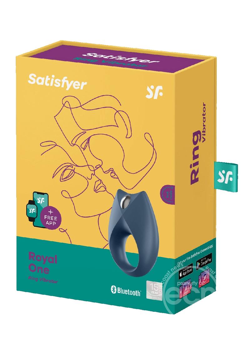 Satisfyer Royal One Rechargeable Silicone Penis Ring - Blue