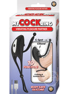 My Cock Ring Vibrating Pleasure Partner Silicone Rechargeable Ring - Black