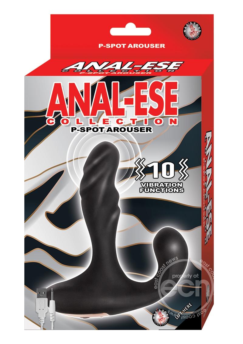 Anal-Ese Collection P-Spot Arouser Rechargeable Anal Vibrator - Black