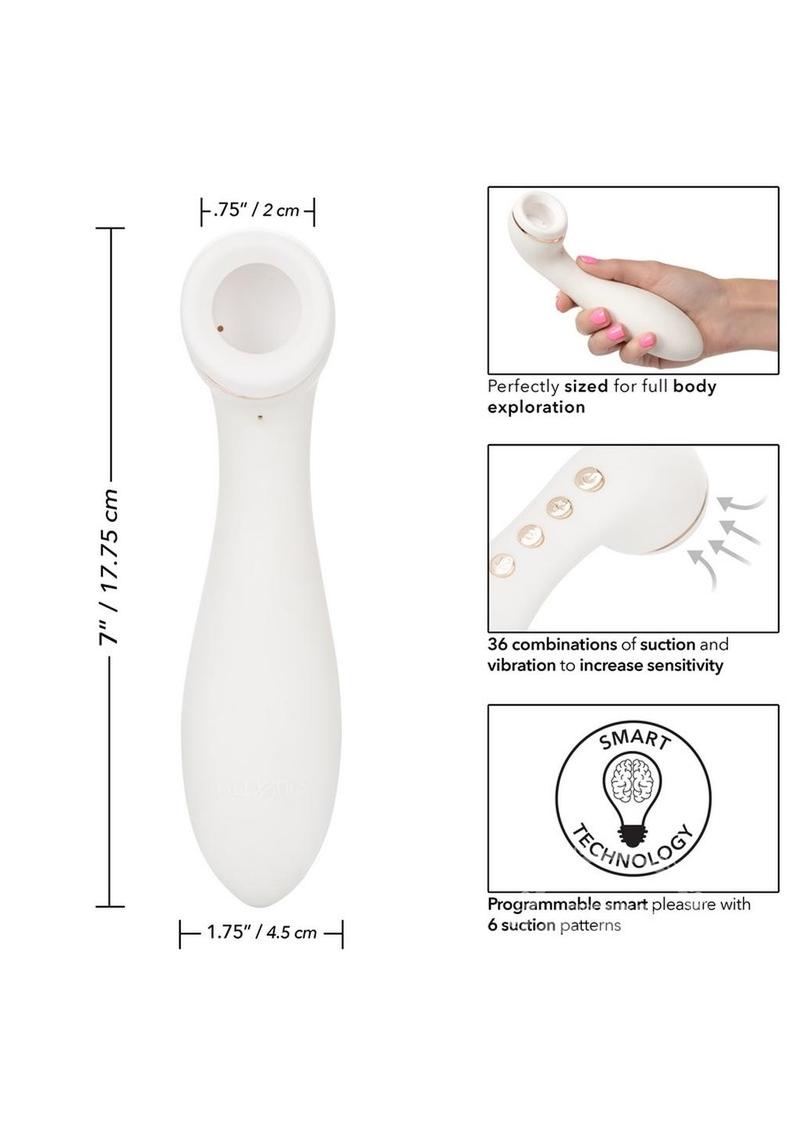Empowered Smart Pleasure Idol Rechargeable Clitoral Suction Toy - White/Gold
