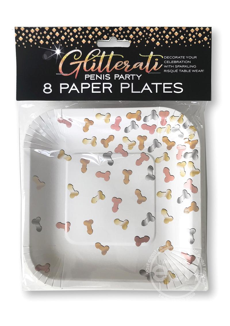 Glitterati Penis Party Paper Plates (8 Pack)