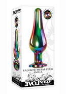 Rainbow Metal Anal Plug Small