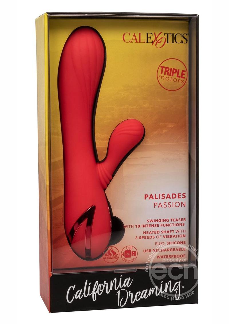 California Dreaming Palisades Passion Rechargeable Silicone Clirotal Stimulator - Red