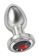 Ass-Sation Remote Control Rechargeable Vibrating Metal Anal Plug - Silver