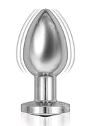 Ass-Sation Remote Control Rechargeable Vibrating Metal Anal Plug - Silver