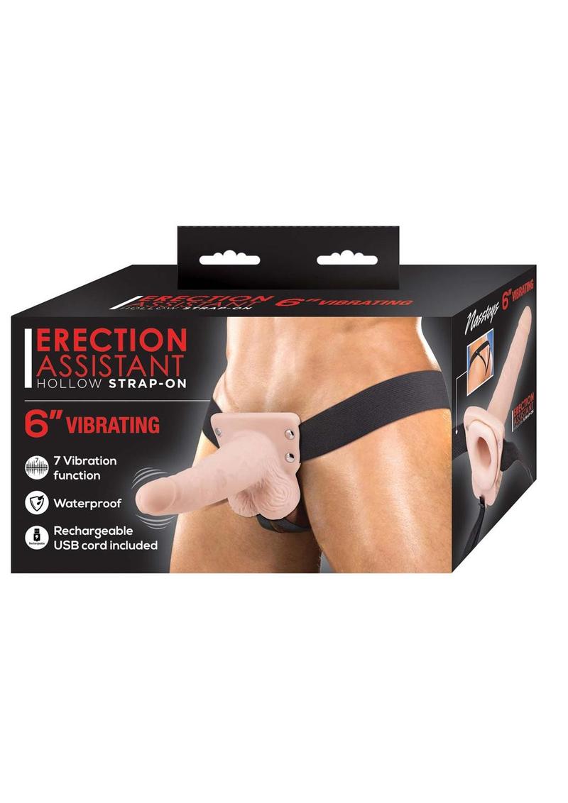 Erection Assistant Hollow Vibrating Strap-On 6in